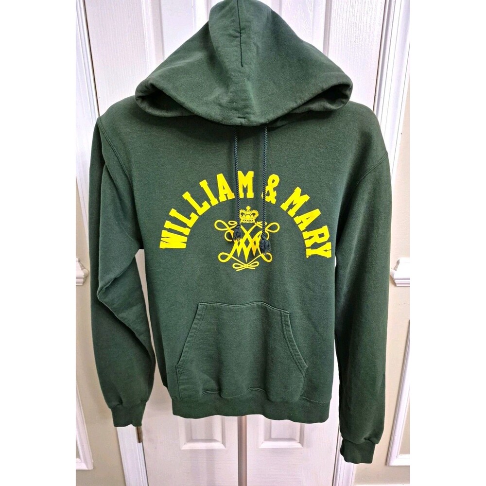 Champion William & Mary Tribe Green/Gold Pullover Hoodie Sweatshirt Size S
